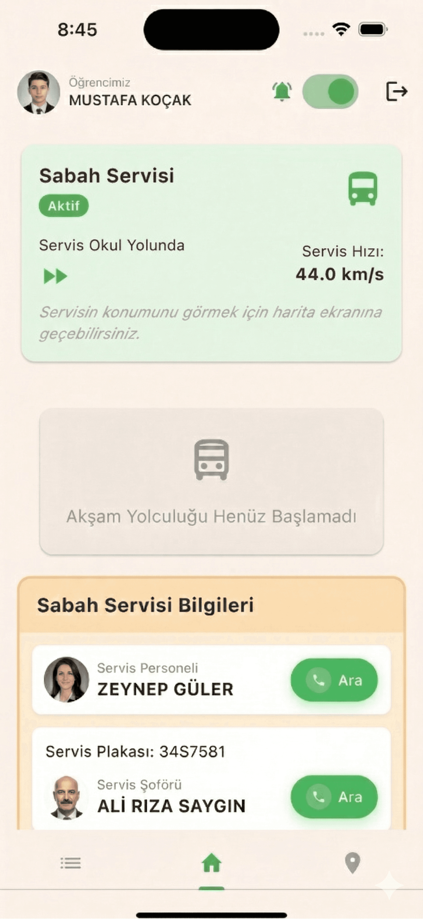 Uygulama ekranı: onboarded